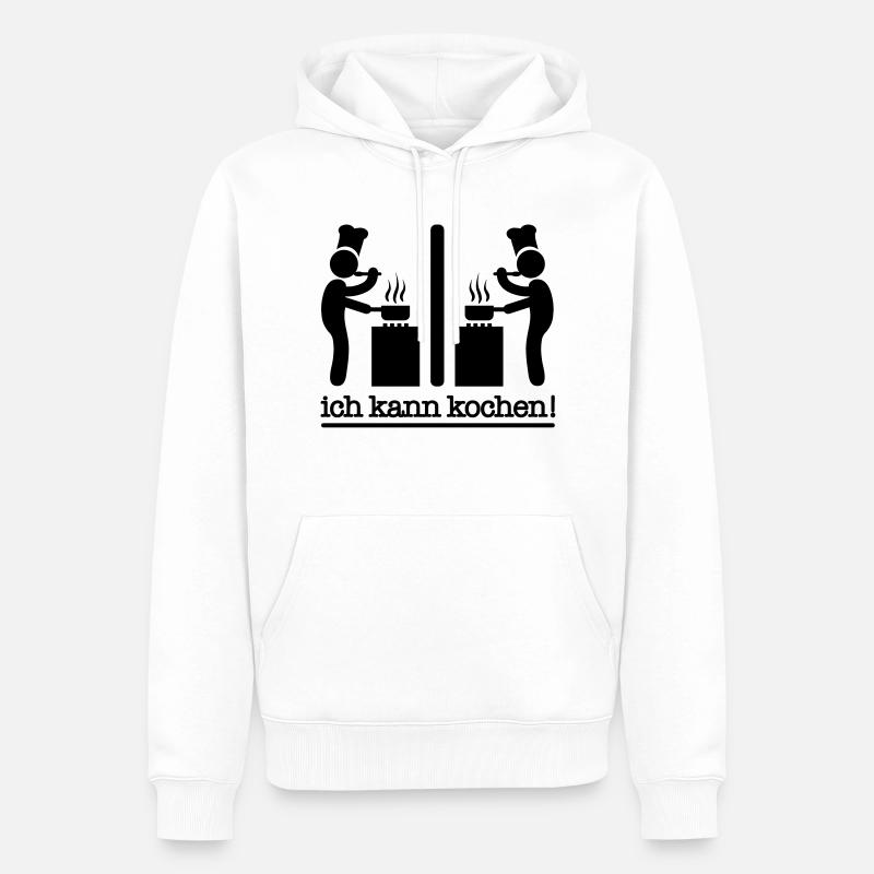 cuire à feu - Sweat à capuche Premium bio Homme - blanc