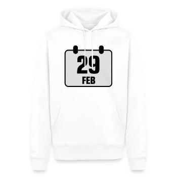 29 février Anniversaire 2c - Sweat à capuche Premium bio Homme - blanc - Devant - Nico (187cm)