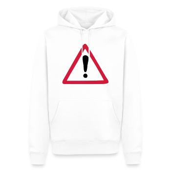 Warn Zeichen Warnung - Männer Premium Bio Hoodie - Weiß - Vorne - Nico (187cm)