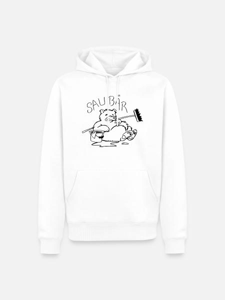 Saubär - Sweat à capuche Premium bio Homme - blanc