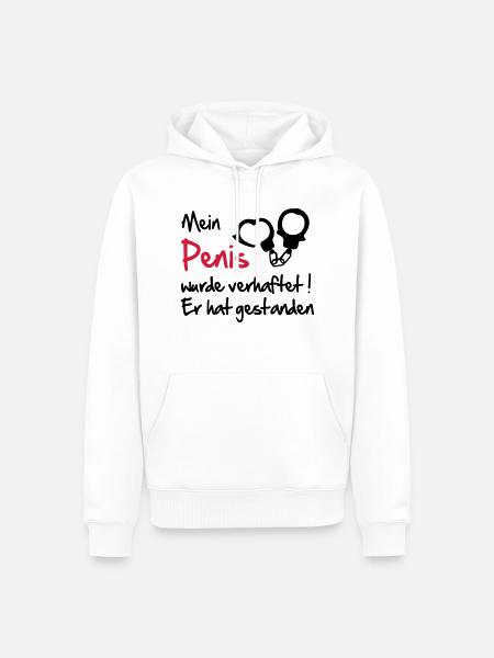 penis - Männer Premium Bio Hoodie - Weiß