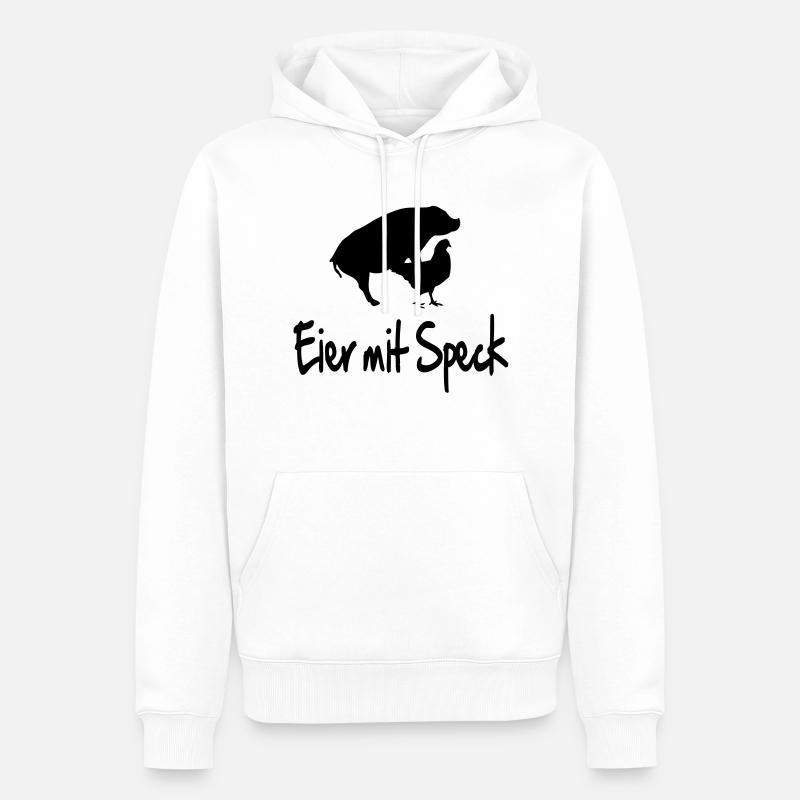 eier_mit_speck - Sweat à capuche Premium bio Homme - blanc