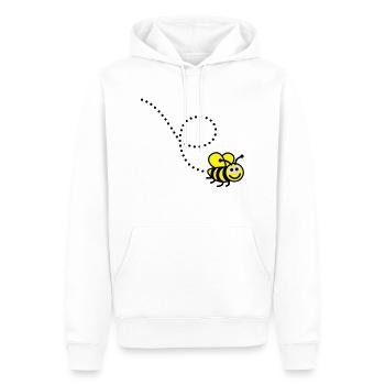 bee___f3 - Sweat à capuche Premium bio Homme - blanc - Devant - Nico (187cm)