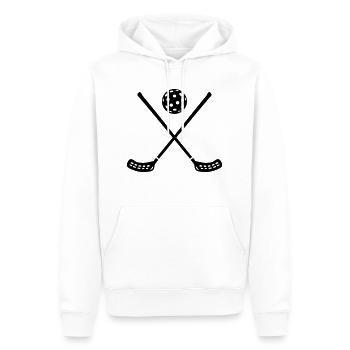Floorball - Männer Premium Bio Hoodie - Weiß - Vorne - Nico (187cm)