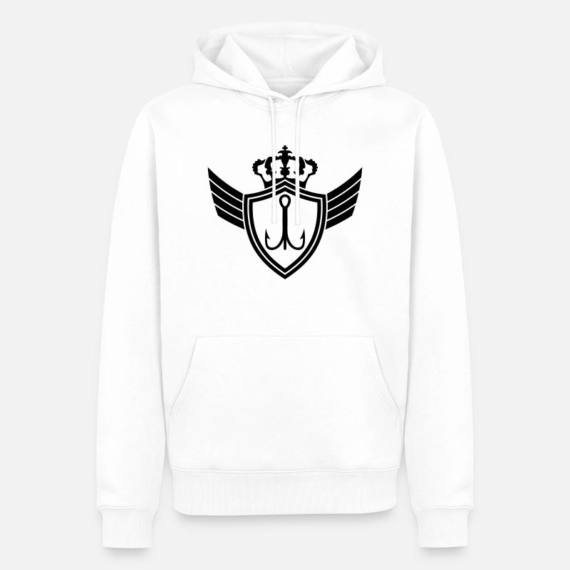 Fishhook Blazon - Sweat à capuche Premium bio Homme - blanc