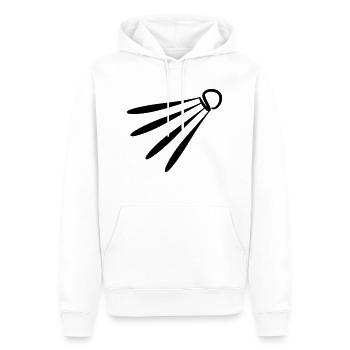 Abstract Badminton - Männer Premium Bio Hoodie - Weiß - Vorne - Nico (187cm)