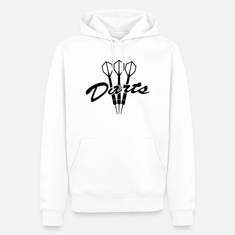 Darts Logo - Männer Premium Bio Hoodie - Weiß