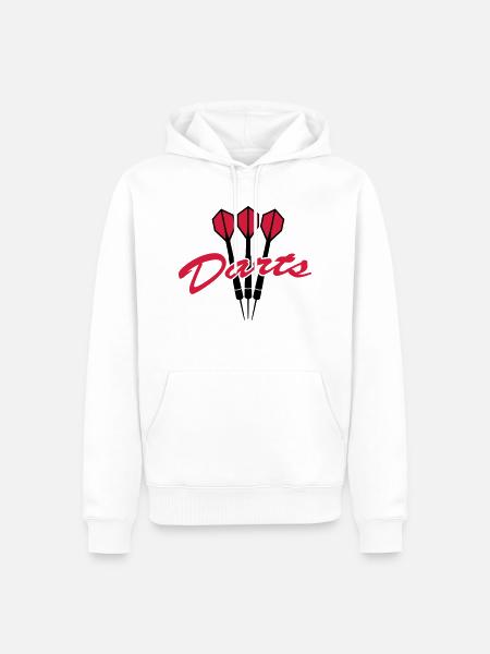 Darts Logo - Männer Premium Bio Hoodie - Weiß