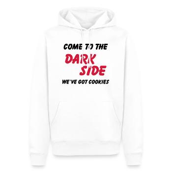 Come to the dark side...we've got cookies - Sweat à capuche Premium bio Homme - blanc - Devant - Nico (187cm)