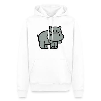 Nilpferd - Männer Premium Bio Hoodie - Weiß - Vorne - Nico (187cm)