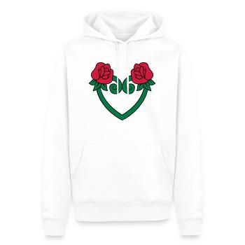 Coeur de fleur de rose 3c - Sweat à capuche Premium bio Homme - blanc - Devant - Nico (187cm)