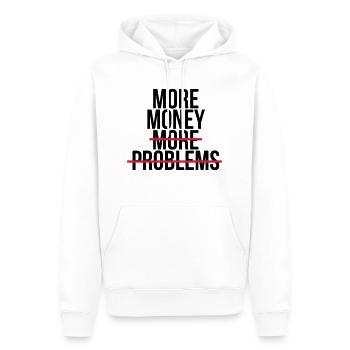More money more problems - Men’s Premium Organic Hoodie - white - Front - Nico (187cm)