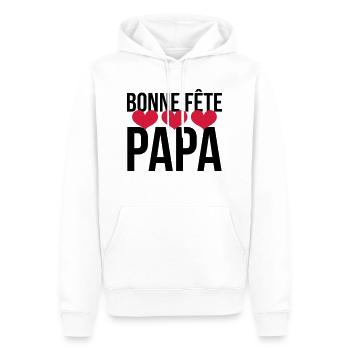 Bonne Fête Papa - Sweat à capuche Premium bio Homme - blanc - Devant - Nico (187cm)