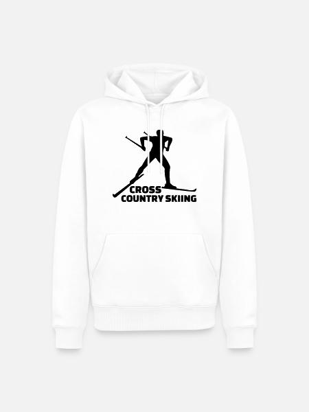 Skilanglauf - Männer Premium Bio Hoodie - Weiß