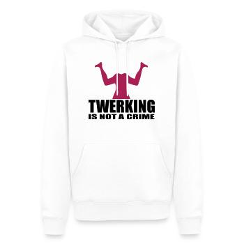twerking fun citation crime - Sweat à capuche Premium bio Homme - blanc - Devant - Nico (187cm)