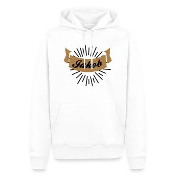 jakob - Männer Premium Bio Hoodie - Weiß - Vorne - Nico (187cm)