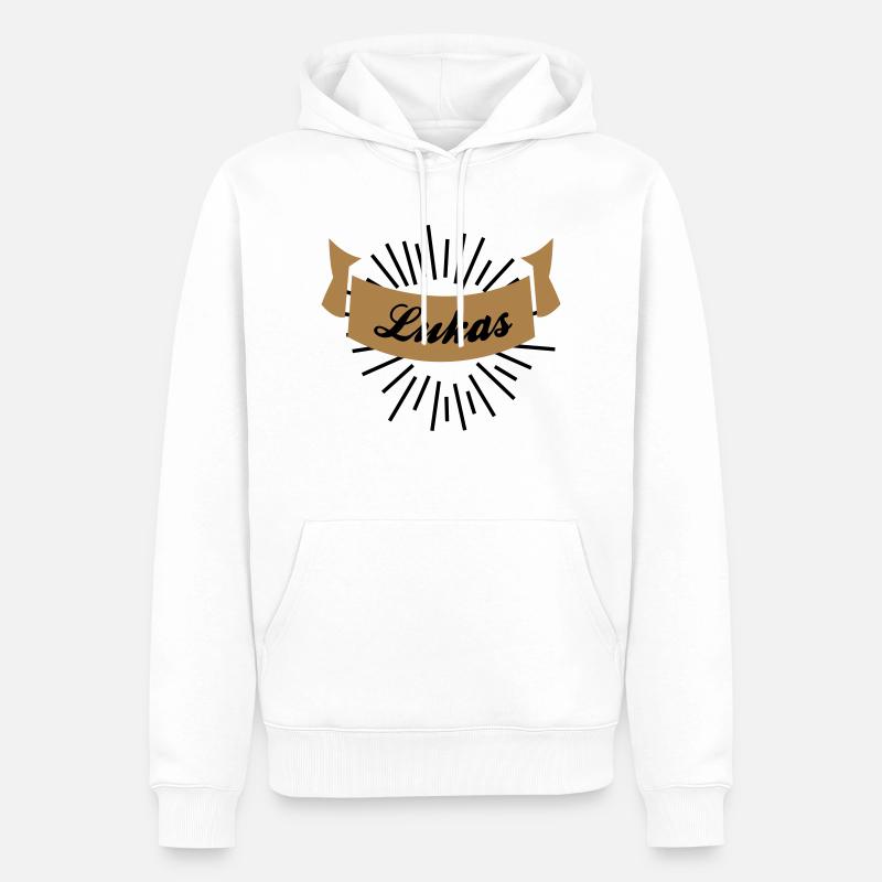 lukas - Männer Premium Bio Hoodie - Weiß