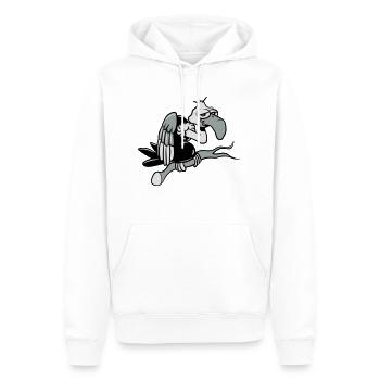 geier doof witzig lustig - Männer Premium Bio Hoodie - Weiß - Vorne - Nico (187cm)