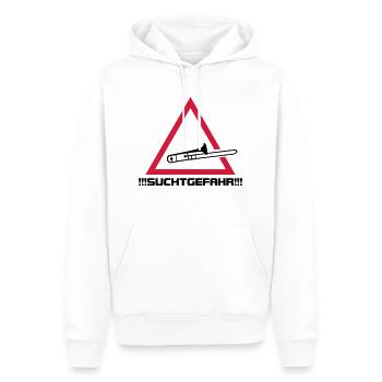 posaune suchtgefahr - Männer Premium Bio Hoodie - Weiß - Vorne - Nico (187cm)
