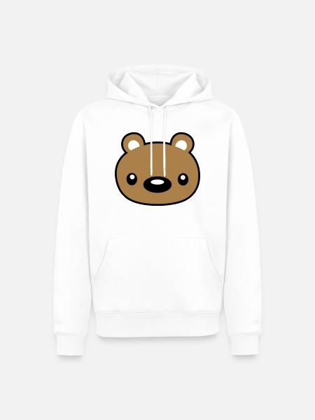 teddy face head cuddly toy - Men’s Premium Organic Hoodie - white