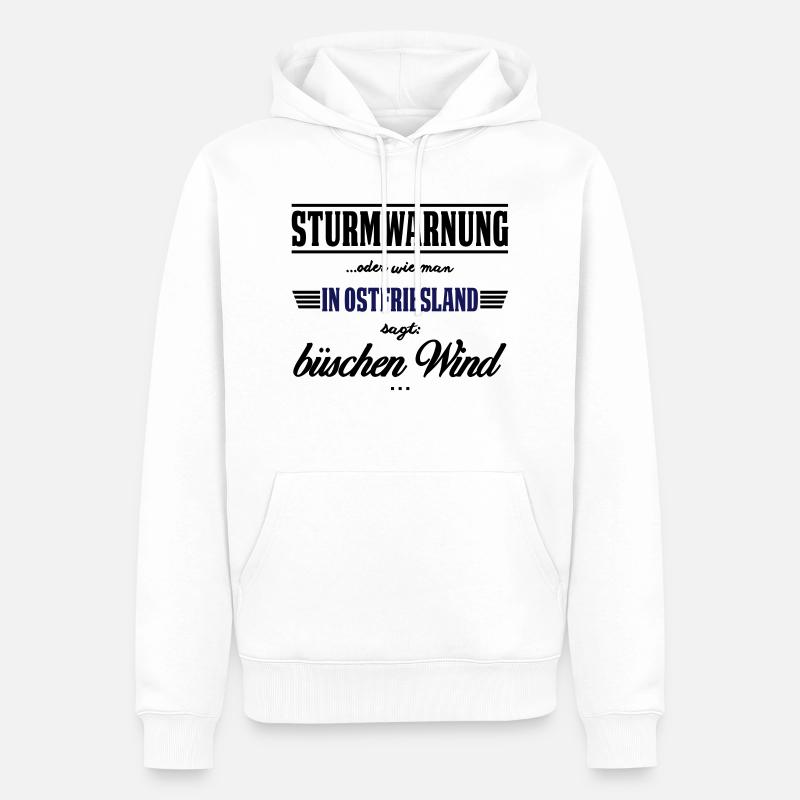 Sturmwarnung Ostfriesland - büschen Wind - Männer Premium Bio Hoodie - Weiß