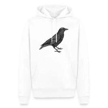 oiseau corbeau - Sweat à capuche Premium bio Homme - blanc - Devant - Nico (187cm)