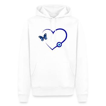 Nazar Boncuk Herz Schmetterling - Männer Premium Bio Hoodie - Weiß - Vorne - Nico (187cm)