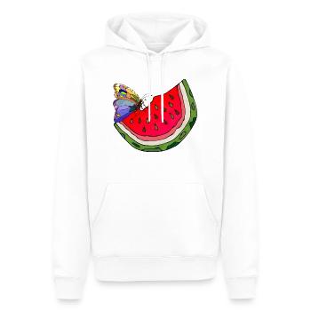 Wassermelone - Männer Premium Bio Hoodie - Weiß - Vorne - Nico (187cm)