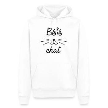 Bébé chat - Sweat à capuche Premium bio Homme - blanc - Devant - Nico (187cm)