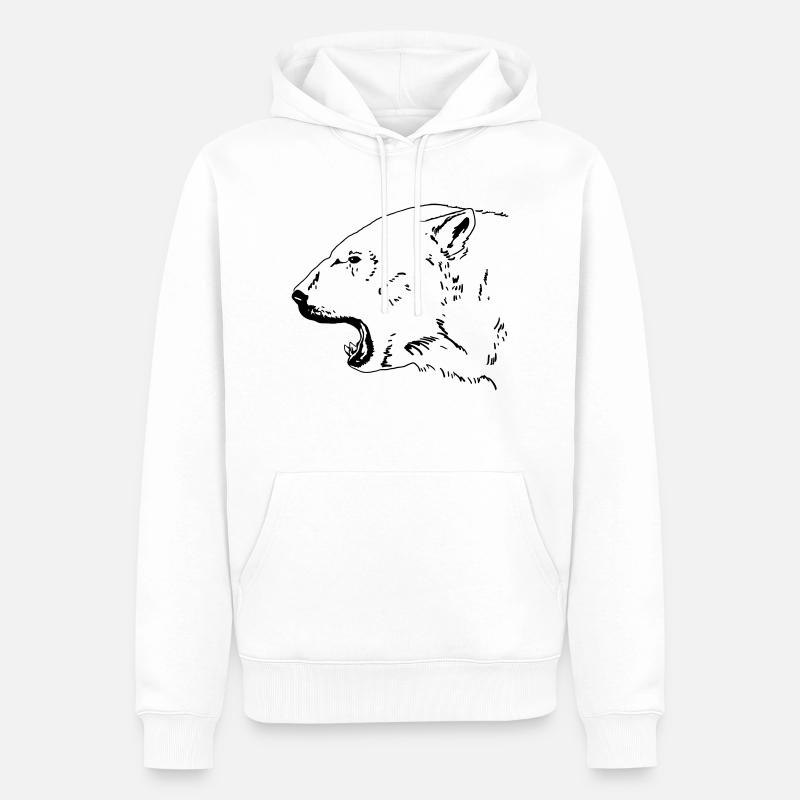 Eisbär - Männer Premium Bio Hoodie - Weiß