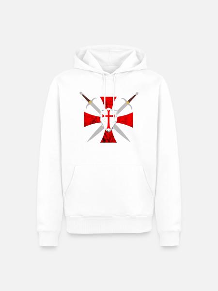 Tempelritter Kreuz Ritter Schild Templerkreuz Ritt - Männer Premium Bio Hoodie - Weiß