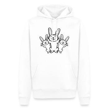 Équipe lapins heureux - Sweat à capuche Premium bio Homme - blanc - Devant - Nico (187cm)