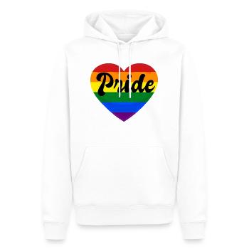 PRIDE - Men’s Premium Organic Hoodie - white - Front - Nico (187cm)