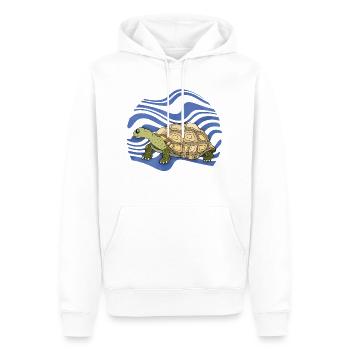 Tortue - Sweat à capuche Premium bio Homme - blanc - Devant - Nico (187cm)