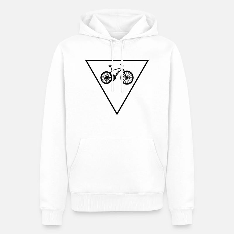 Triangle et vélo électrique - - Sweat à capuche Premium bio Homme - blanc