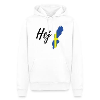 Hej Schweden - Männer Premium Bio Hoodie - Weiß - Vorne - Nico (187cm)