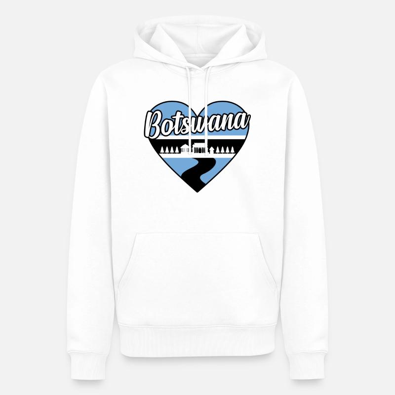 Botswana - Männer Premium Bio Hoodie - Weiß