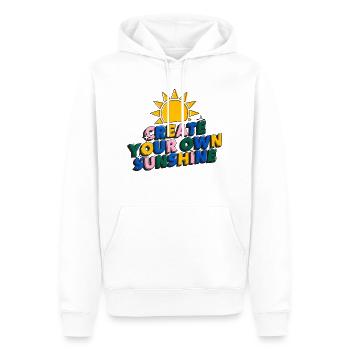 Create your own sunshine Positive Vibes Motivation - Sweat à capuche Premium bio Homme - blanc - Devant - Nico (187cm)