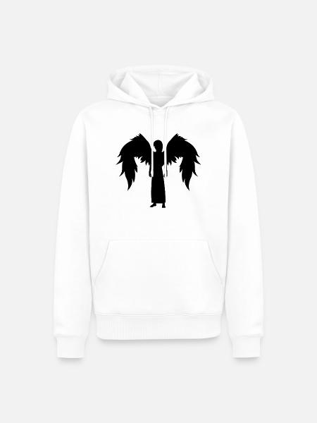 Die Silhouette eines Engels - Männer Premium Bio Hoodie - Weiß