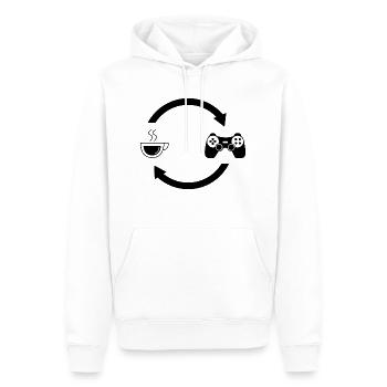 Coffee load arrows and game - - Men’s Premium Organic Hoodie - white - Front - Nico (187cm)