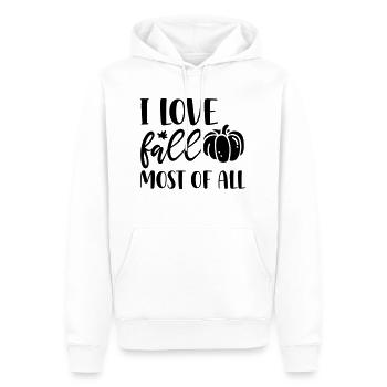 12 I love fall most of all - Männer Premium Bio Hoodie - Weiß - Vorne - Nico (187cm)