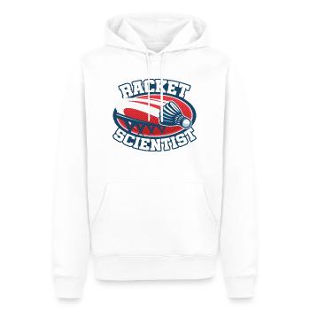 Racket Scientist Badminton Player Shuttlecock Spor - Männer Premium Bio Hoodie - Weiß - Vorne - Nico (187cm)