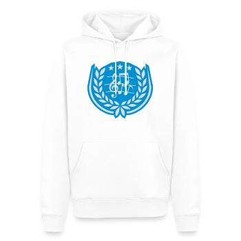 Wappen Musik Noten Notenschlüssel - Männer Premium Bio Hoodie - Weiß - Vorne - Nico (187cm)