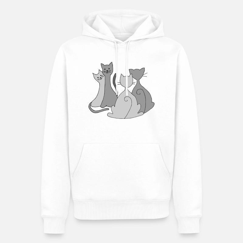 Chats - Sweat à capuche Premium bio Homme - blanc
