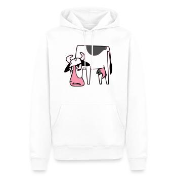 Elise la vache aigrie - Sweat à capuche Premium bio Homme - blanc - Devant - Nico (187cm)