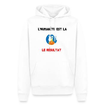 monde en feu écologie - Sweat à capuche Premium bio Homme - blanc - Devant - Nico (187cm)