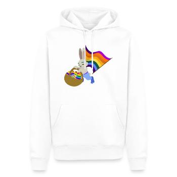 Ein Pride Hase Sammelt seine Ostereier - Männer Premium Bio Hoodie - Weiß - Vorne - Nico (187cm)