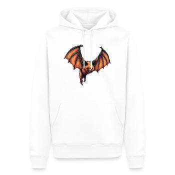 Flughund Pixelart in alter 8 Bit Manier und Look - Männer Premium Bio Hoodie - Weiß - Vorne - Nico (187cm)
