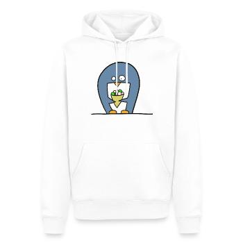 Pingouin à la crème glacée - Sweat à capuche Premium bio Homme - blanc - Devant - Nico (187cm)