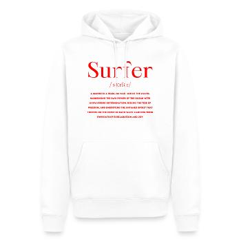 Surfer Definition - Men’s Premium Organic Hoodie - white - Front - Nico (187cm)
